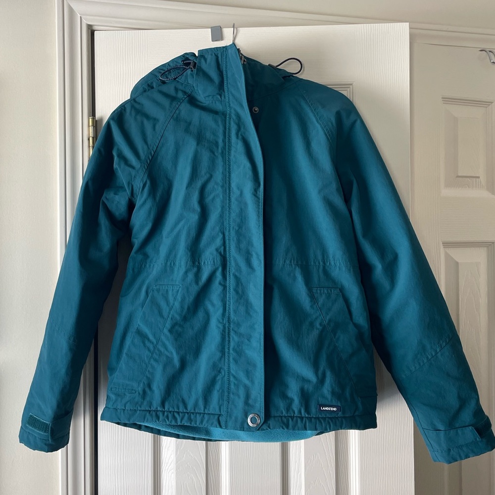 Lands End Women's Squall Hooded Jacket Jeweled Teal